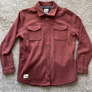 Tracksmith New England Stretch Wool Overshirt in Maple Medium